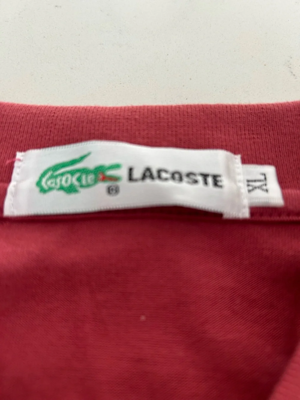 Lacoste Men’s darker rose and tan  Striped Polo Shirt size xl - Picture 3 of 4